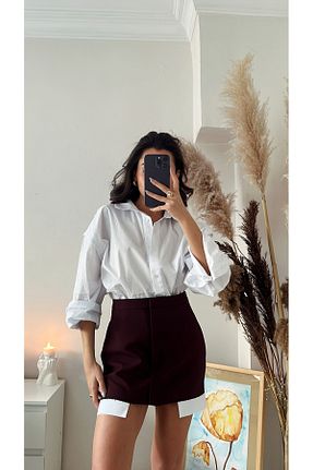 پیراهن سفید زنانه اورسایز SANX - کد 901765063