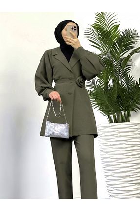 ست بالاتنه و پائین تنه خاکی زنانه بافتنی Modamorfo - کد 900191732