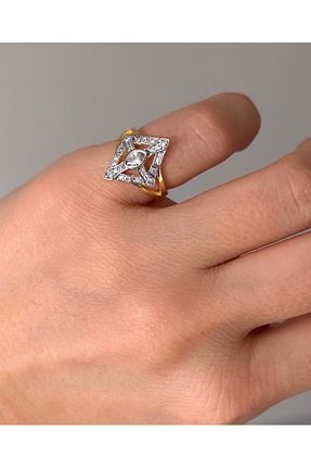 انگشتر نقره زرد زنانه زیرکن emy by emel luxury silver jewelry - کد 901772315