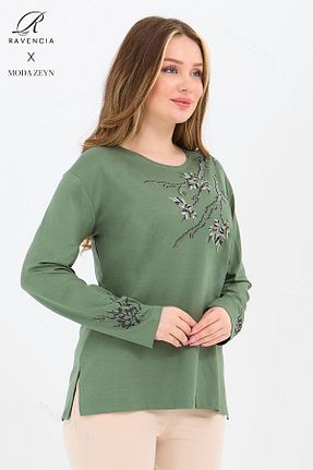 بلوز سبز زنانه گلدار Ravencia - کد 901779061