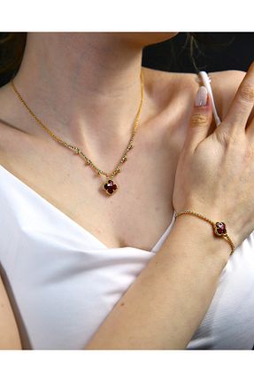 ست جواهر قرمز زنانه 2 تایی MARCİELO Accessories - کد 901780599
