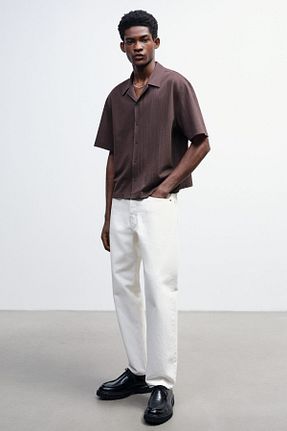پیراهن قهوه ای مردانه Loose H&M - کد 901791965