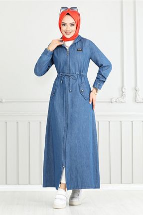 کلاه و ابایا آبی زنانه پنبه ای ModaMerve - کد 901806086