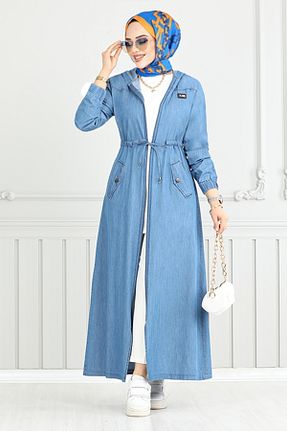 کلاه و ابایا آبی زنانه پنبه ای ModaMerve - کد 901807450