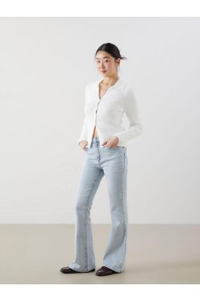 شلوار آبی زنانه الاستین LC Waikiki - کد 901828882