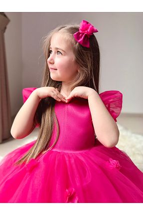 لباس مجلسی و فارغ التحصیلی صورتی بچه گانه توری Gulsagg - کد 900556420