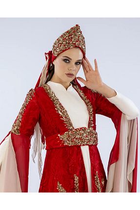 لباس عروس قرمز زنانه Fablishe - کد 923129772