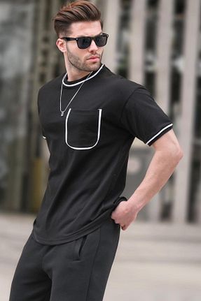 تیشرت مشکی مردانه رگولار Madmext - کد 799480576