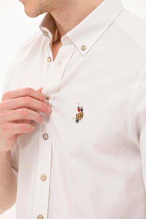 پیراهن قهوه ای مردانه اسلیم فیت U.S. Polo Assn. - کد 901814619