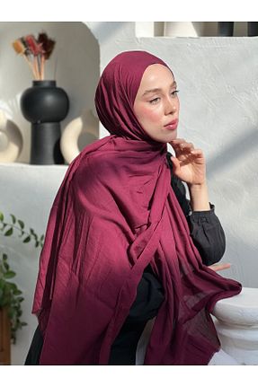 شال زرشکی زنانه پنبه ای Modakaşmir - کد 845611012