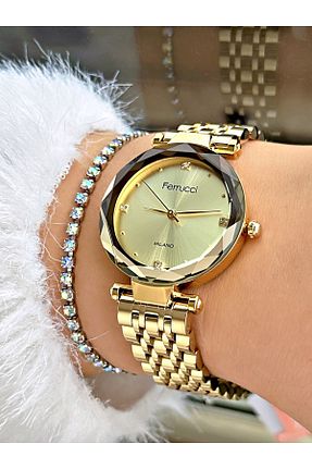 ساعت مچی طلائی زنانه 31-35 میلی متر Ferrucci - کد 901825777