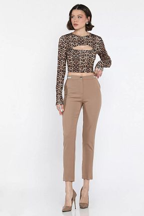 شلوار بژ زنانه پارچه GÜLSELİ - کد 901910773