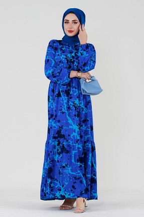 لباس حجاب آبی زنانه اورسایز Sevitli - کد 804416610