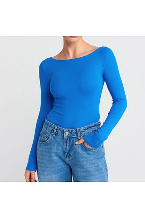 تیشرت آبی زنانه Fitted Drappe - کد 901817034