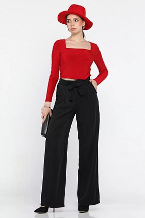 شلوار مشکی زنانه بافتنی GÜLSELİ - کد 901817770