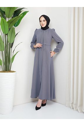مانتو بلند حجاب طوسی زنانه مخلوط ویسکون Günay Karaca - کد 739082132