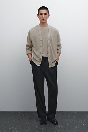 رویه بژ مردانه کتان Massimo Dutti - کد 901883184