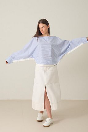 بلوز آبی زنانه رگولار Setre - کد 896472020