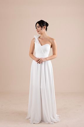 لباس مجلسی و فارغ التحصیلی سفید زنانه شیفون berissima bride - کد 900922826
