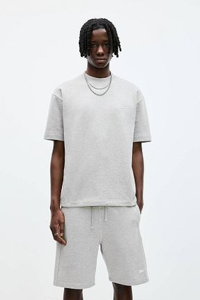 تیشرت طوسی مردانه اورسایز Pull & Bear - کد 901848927