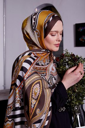 شال قهوه ای زنانه پلی استر Levidor - کد 901887838
