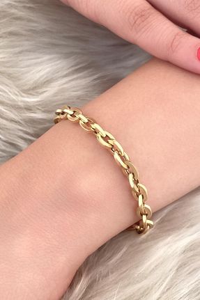 دستبند طلا زرد زنانه 14 عیار Fiyonk Kuyumculuk - کد 901878498