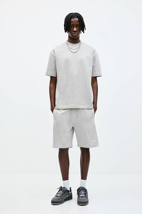تیشرت طوسی مردانه اورسایز Pull & Bear - کد 901848927