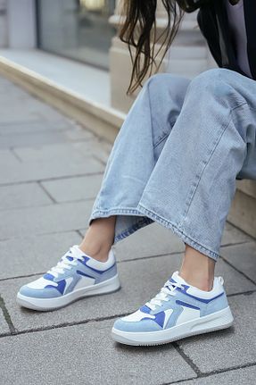 کفش اسنیکر آبی زنانه بند دار Marjin - کد 666007089