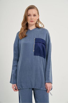ست بالاتنه و پائین تنه سرمه ای زنانه بافتنی FTZ WOMEN - کد 901889526