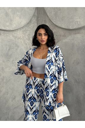 ست بالاتنه و پائین تنه آبی زنانه جین LAMİFUSTORE - کد 900619159