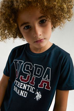 ست بالاتنه و پائین تنه آبی بچه گانه بافتنی U.S. Polo Assn. - کد 903006526