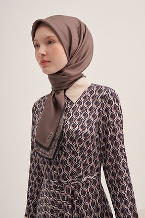 روسری بنفش کرپ ساتن ابریشم Aker - کد 901874190
