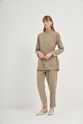 ست بالاتنه و پائین تنه خاکی زنانه بافتنی FTZ WOMEN - کد 901878916