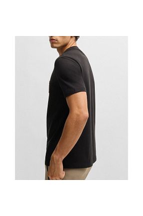 تیشرت مشکی مردانه یقه دوچرخه BOSS - کد 901904100