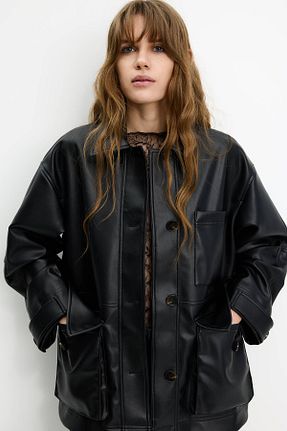 کت مشکی زنانه Relaxed Pull & Bear - کد 901909257