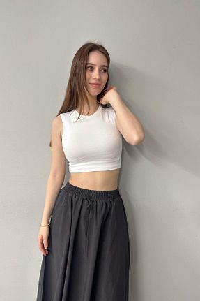 بلوز سفید زنانه ساده lizge giyim - کد 674413679