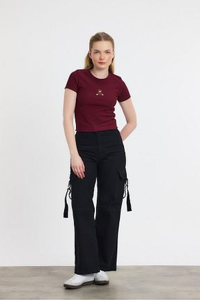بلوز زرشکی زنانه Animal Rays - کد 901905043