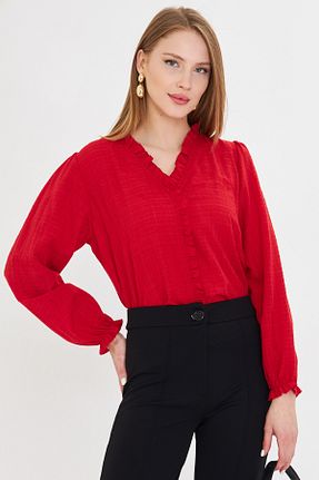 بلوز قرمز زنانه ساده armonika - کد 901905613