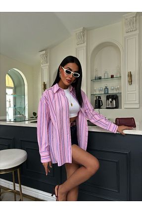 پیراهن صورتی زنانه رگولار MAUN COLLECTION - کد 901912181