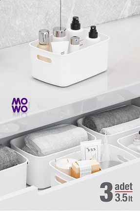 سبد سفید پلاستیک Mowo Home - کد 901927598