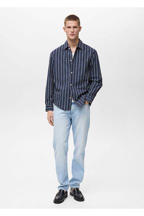 پیراهن سرمه ای مردانه رگولار MANGO Man - کد 901926929