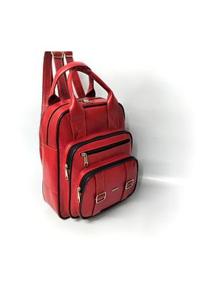 کوله پشتی قرمز زنانه سایز متوسط LEATHERSU - کد 869290451