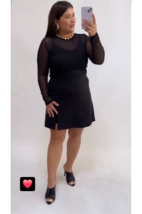 شلوارک و برمودا سایز بزرگ مشکی زنانه فاق بلند NİLS FASHİON - کد 893590742