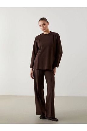 شلوار قهوه ای زنانه بافتنی LC Waikiki - کد 901944253