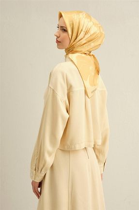 روسری زرد کرپ ساتن ابریشم Armine - کد 901951570