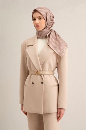 روسری قهوه ای کرپ ساتن ابریشم Armine - کد 901951614