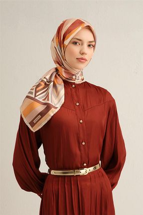 روسری رنگی کرپ ساتن ابریشم Armine - کد 900899629