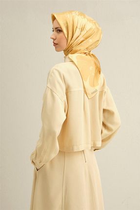 روسری زرد کرپ ساتن ابریشم Armine - کد 901951570