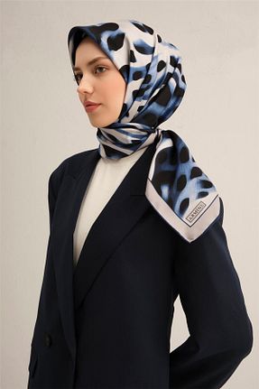 روسری آبی کرپ ساتن ابریشم Armine - کد 901951192