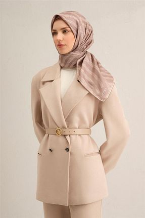 روسری قهوه ای کرپ ساتن ابریشم Armine - کد 901951614